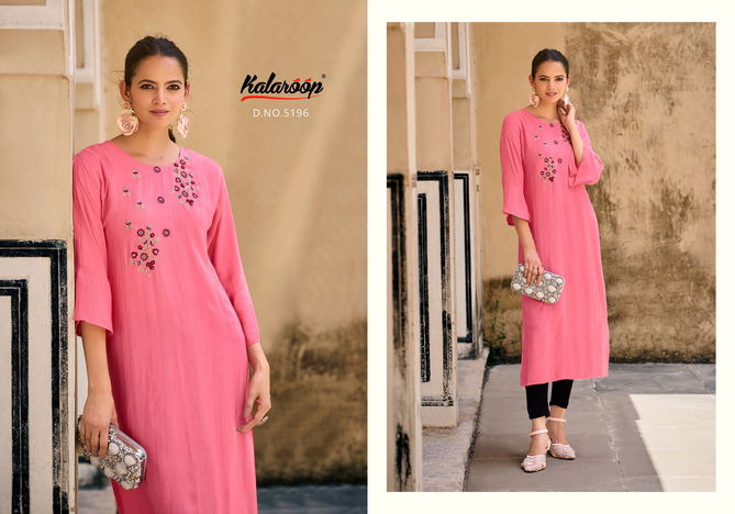 Kaviya By Kalaroop Designer Embroidery Kurtis Wholesale Market In Surat